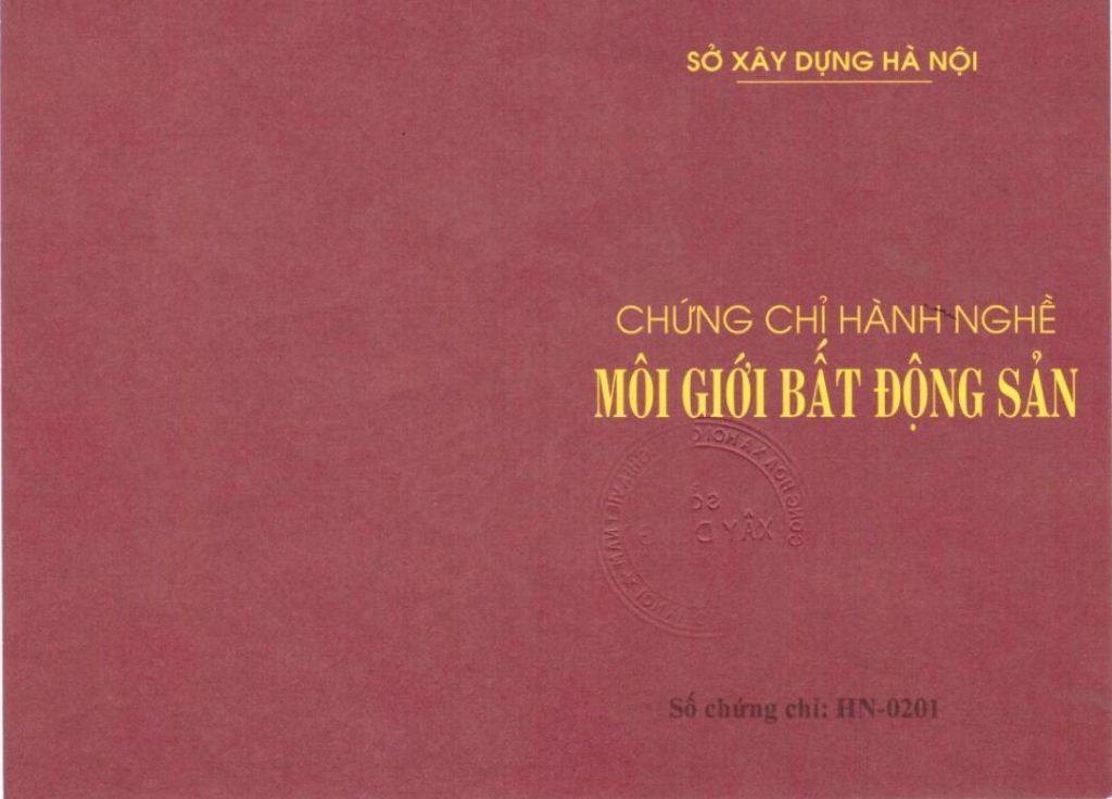 chung chi moi gioi bat dong san